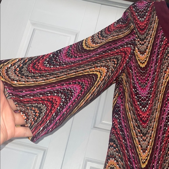 Sandra Darren Long Sleeve Pink and Yellow Dress - Picture 6 of 7